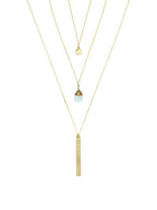 Triple Strand Multi-Way Pendant Necklace - Brass by Fair Anita