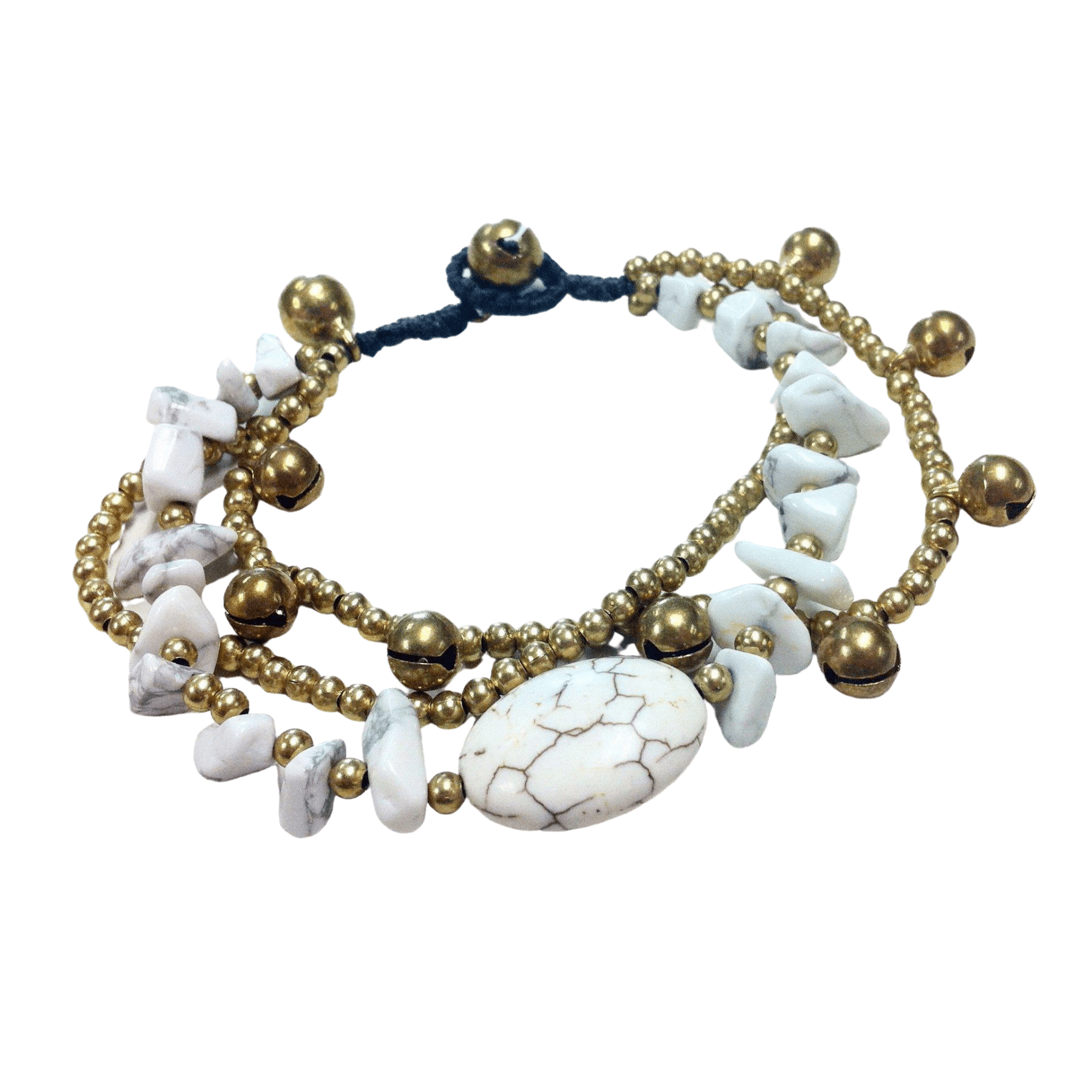Triplicity Brass Bead Adjustable Bracelet - Thailand Jewelry La Vie Bien Triplicity Brass Bead Adjustable Bracelet - Thailand