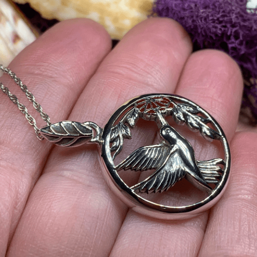 Tropical Hummingbird Necklace in Sterling Silver Pendant La Vie Bien Tropical Hummingbird Necklace in Sterling Silver