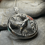 Tropical Hummingbird Necklace in Sterling Silver Pendant La Vie Bien Tropical Hummingbird Necklace in Sterling Silver