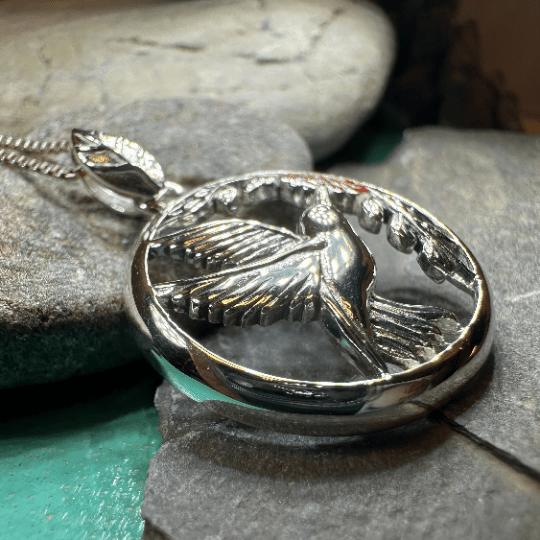 Tropical Hummingbird Necklace in Sterling Silver Pendant La Vie Bien Tropical Hummingbird Necklace in Sterling Silver