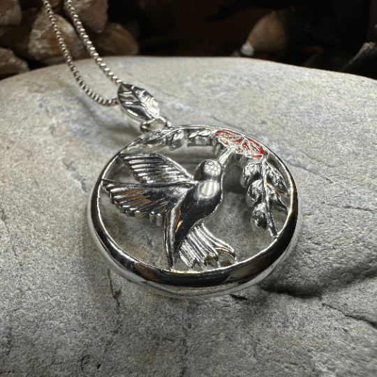 Tropical Hummingbird Necklace in Sterling Silver Pendant La Vie Bien Tropical Hummingbird Necklace in Sterling Silver