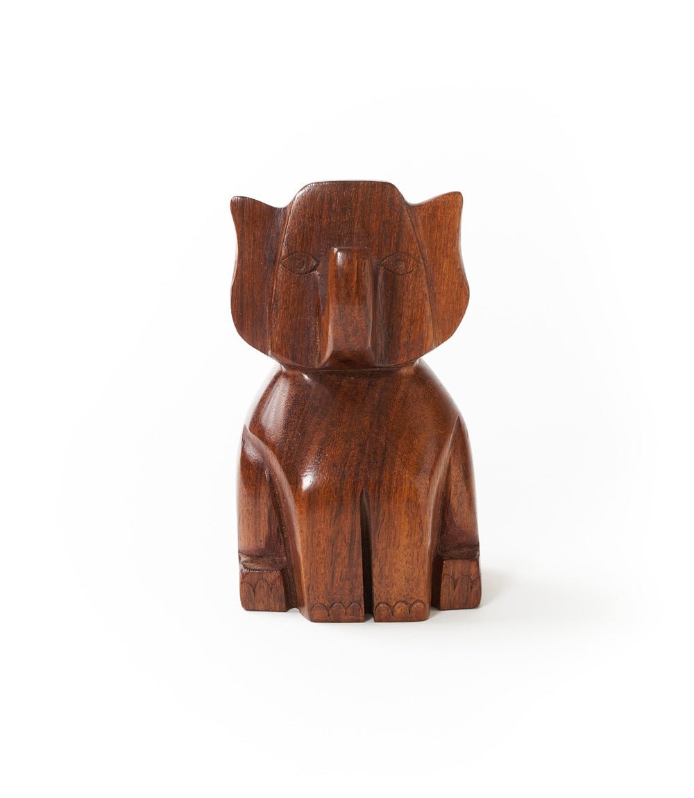 Trunk Up Elephant Eyeglass Holder Stand - Hand Carved Wood HME stock line La Vie Bien Trunk Up Elephant Eyeglass Holder Stand - Hand Carved Wood
