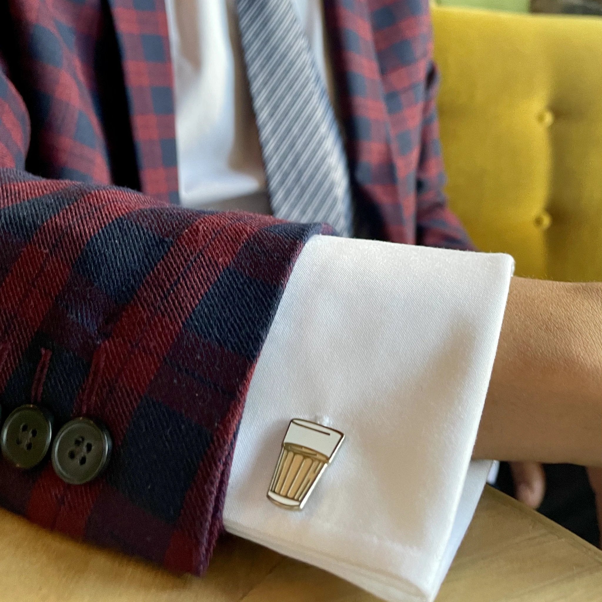 Chai Cup Cufflinks by Modern Desi