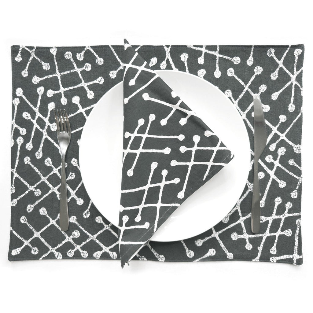 Tsvimbo Gray Placemats - Set of 2 La Vie Bien Tsvimbo Gray Placemats - Set of 2
