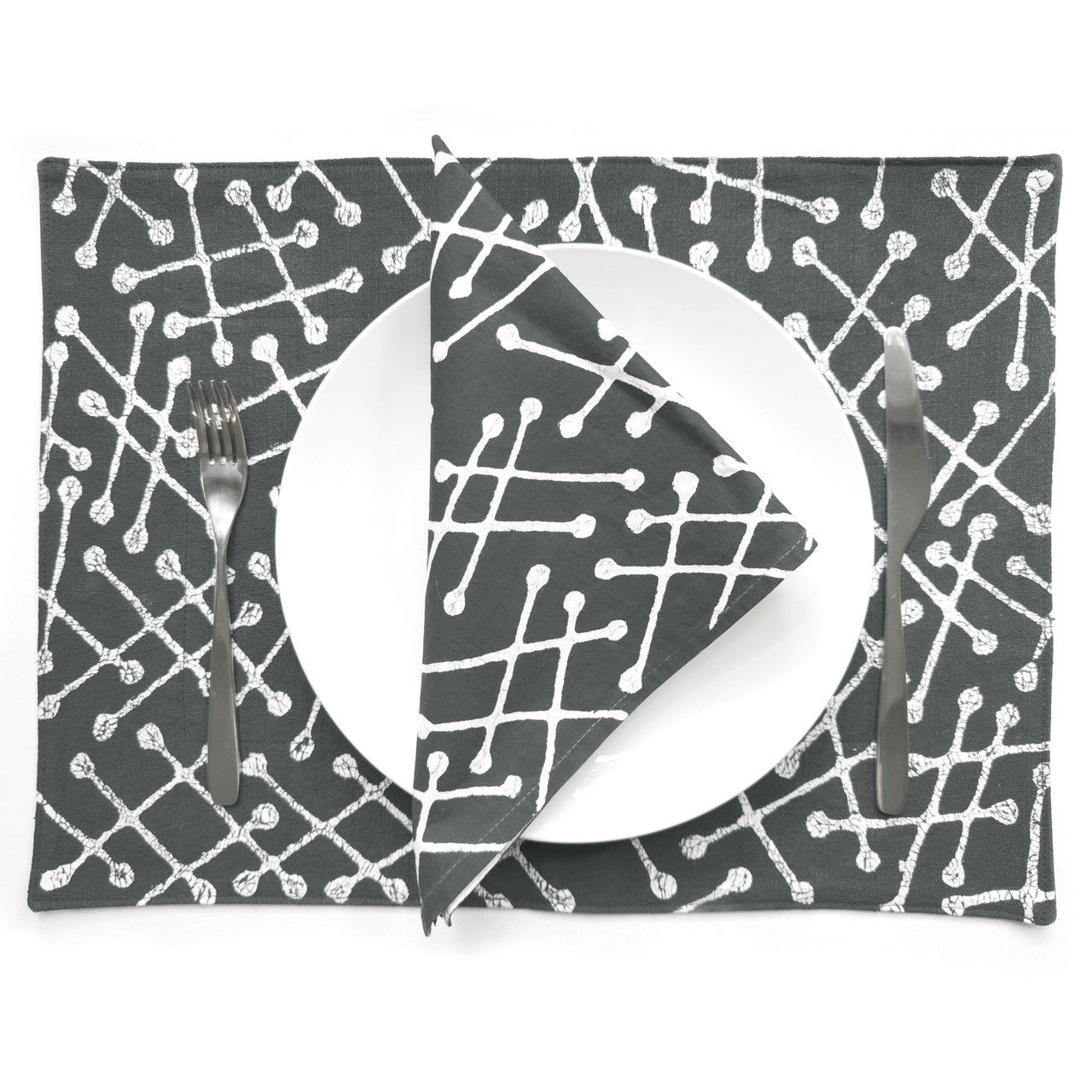 Tsvimbo Gray Placemats - Set of 2 La Vie Bien Tsvimbo Gray Placemats - Set of 2