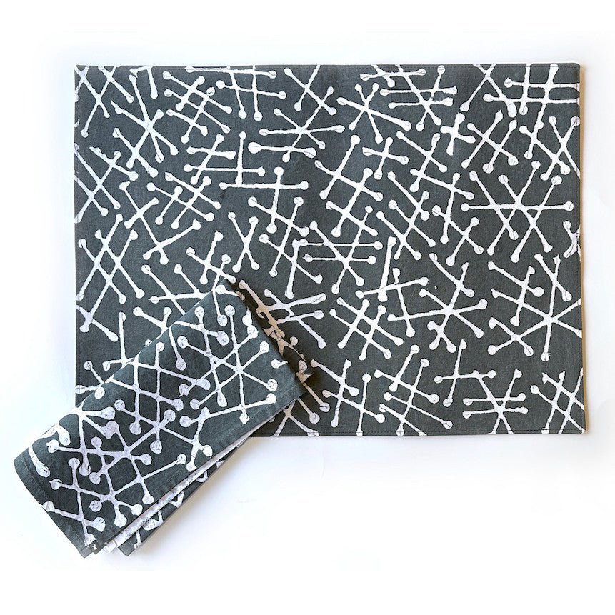 Tsvimbo Gray Placemats - Set of 2 La Vie Bien Tsvimbo Gray Placemats - Set of 2