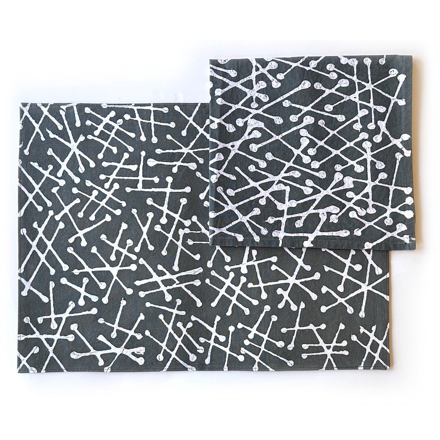 Tsvimbo Gray Placemats - Set of 2 La Vie Bien Tsvimbo Gray Placemats - Set of 2