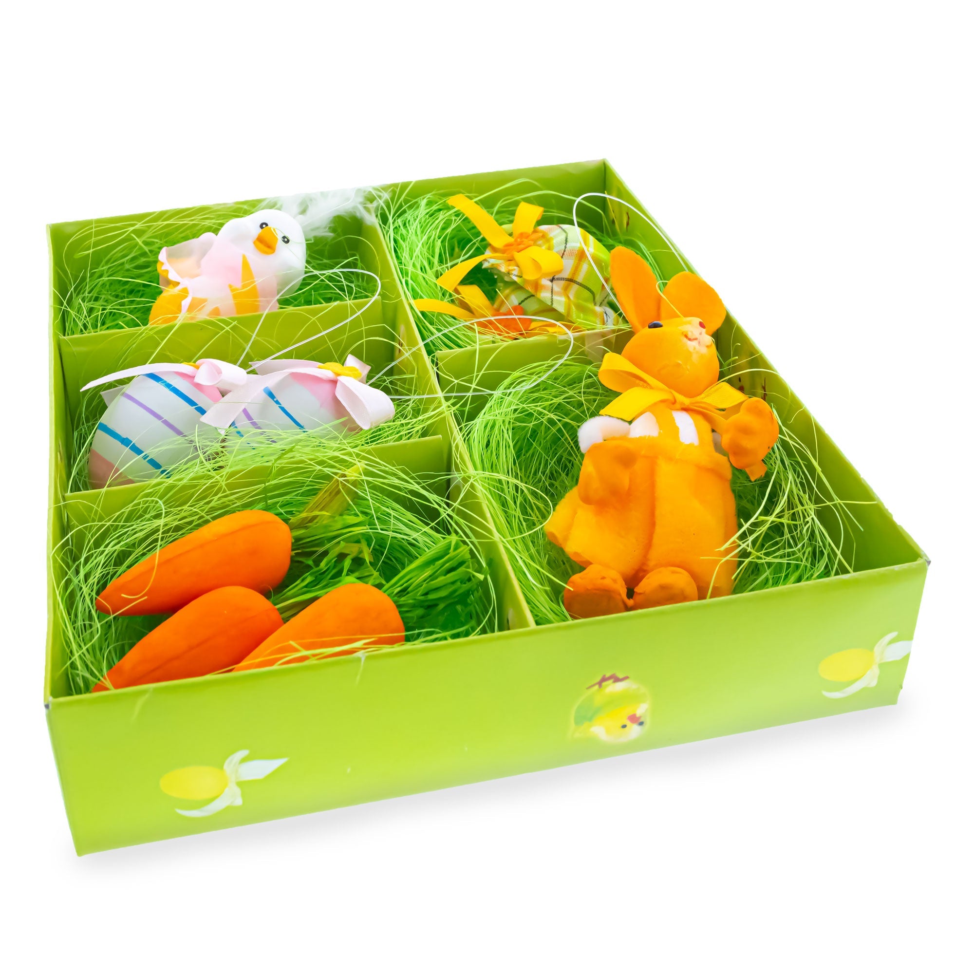 Set of 9 Easter Nest Figurine Accents - Spring Table Display 4 Inches
