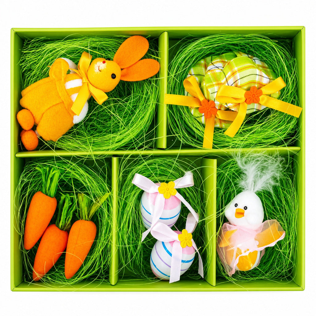 Set of 9 Easter Nest Figurine Accents - Spring Table Display 4 Inches