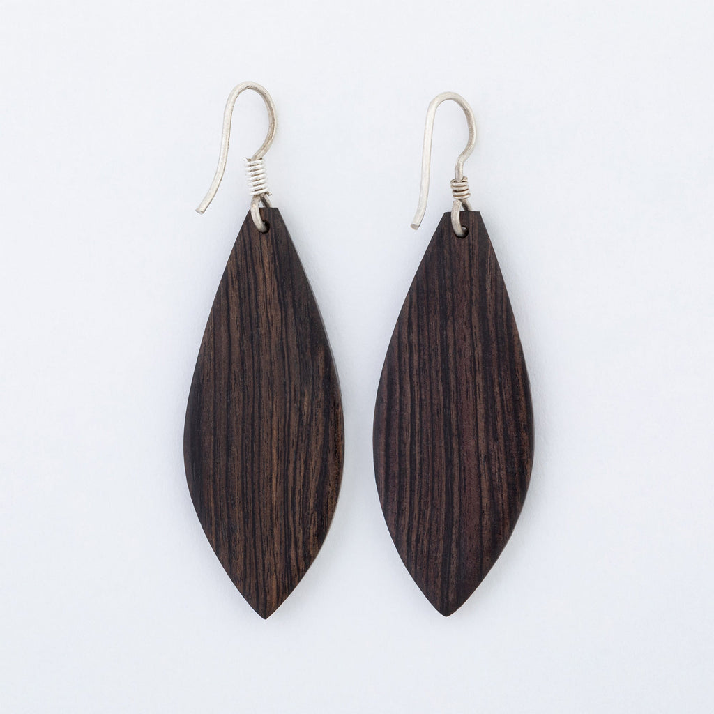 Tuareg Silver and Ebony Drop Earrings Earrings - Fashion La Vie Bien Tuareg Silver and Ebony Drop Earrings
