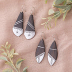 Tuareg Silver and Ebony Drop Earrings Earrings - Fashion La Vie Bien Tuareg Silver and Ebony Drop Earrings