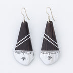 Tuareg Silver and Ebony Drop Earrings Earrings - Fashion La Vie Bien Tuareg Silver and Ebony Drop Earrings