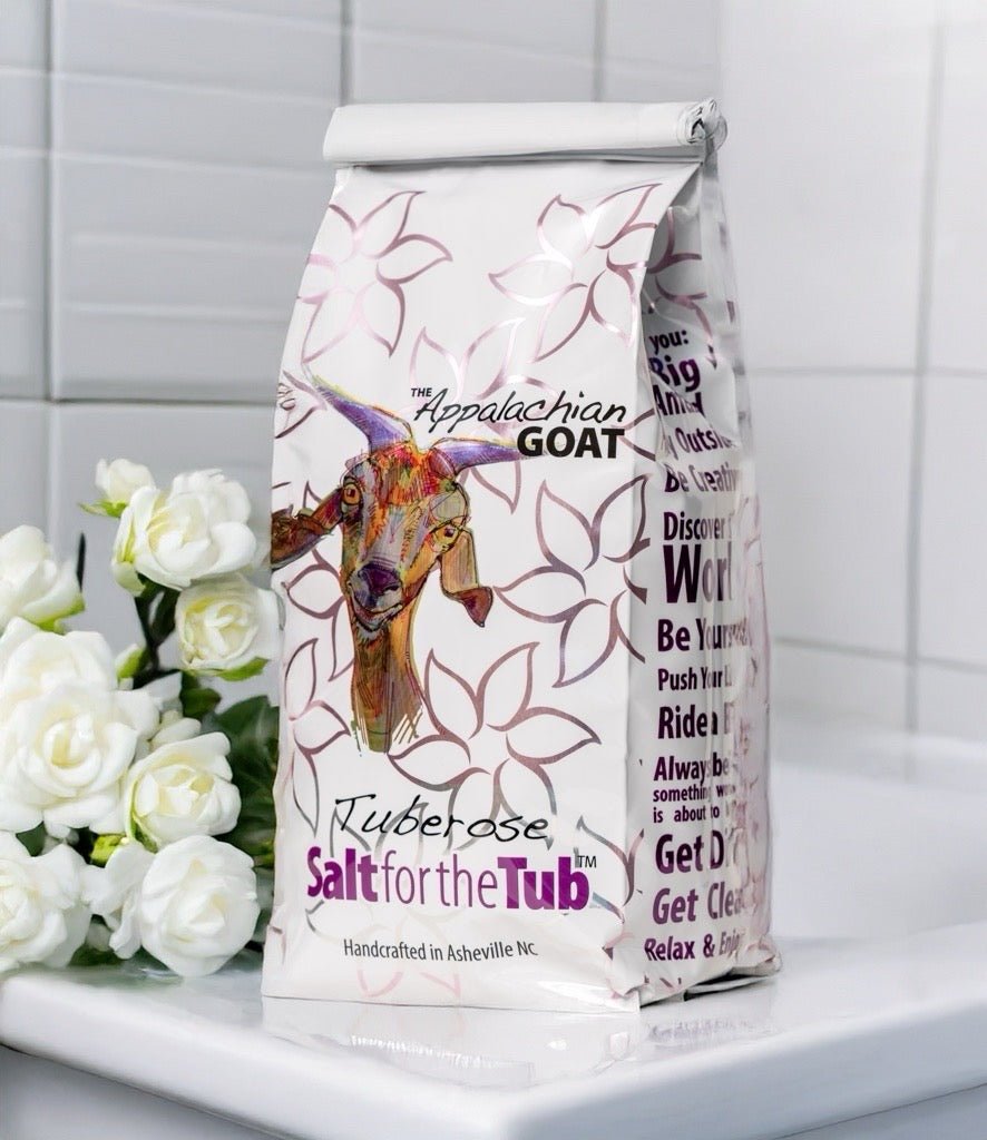 TUBEROSE GOATS MILK ARNICA BATH SALTS SALT FOR THE TUB La Vie Bien TUBEROSE GOATS MILK ARNICA BATH SALTS