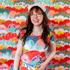 Tulip Sleeve in Mint & Strawberry Meadow Print Graphic tee La Vie Bien Tulip Sleeve in Mint & Strawberry Meadow Print