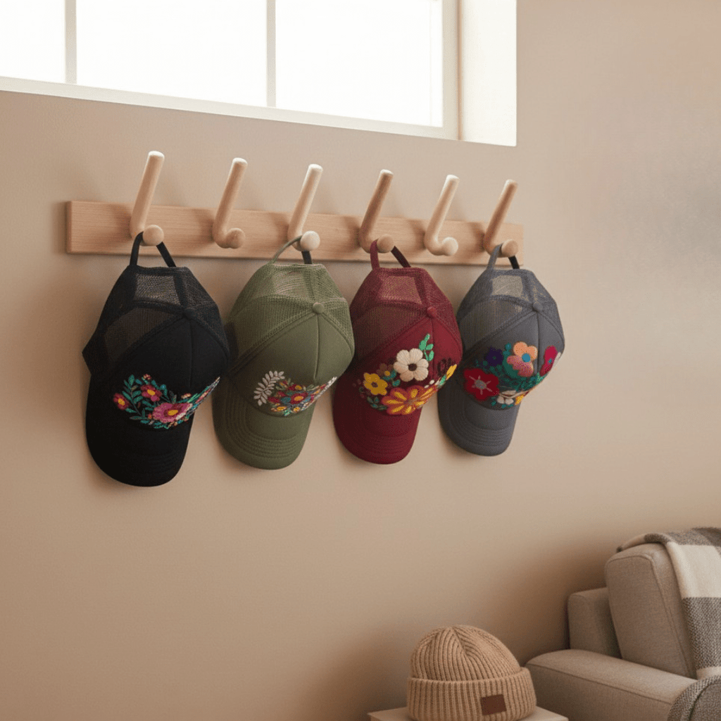 Tulum Hand Embroidered Trucker Flower Hat - Mexico Apparel La Vie Bien Tulum Hand Embroidered Trucker Flower Hat - Mexico