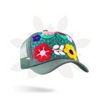 Tulum Hand Embroidered Trucker Flower Hat - Mexico Apparel La Vie Bien Tulum Hand Embroidered Trucker Flower Hat - Mexico