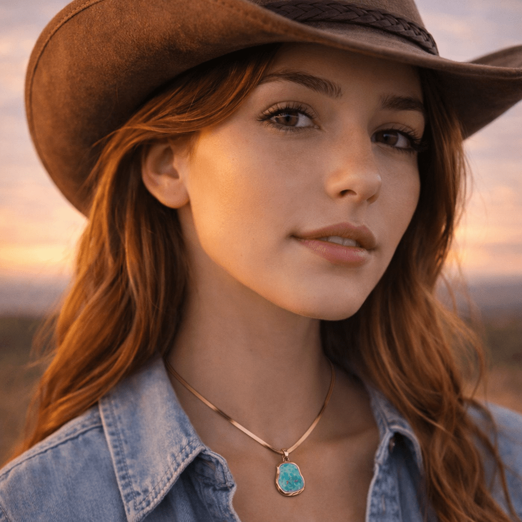 Turquoise Baron Snake Chain Pendant Necklace Necklaces La Vie Bien Turquoise Baron Snake Chain Pendant Necklace