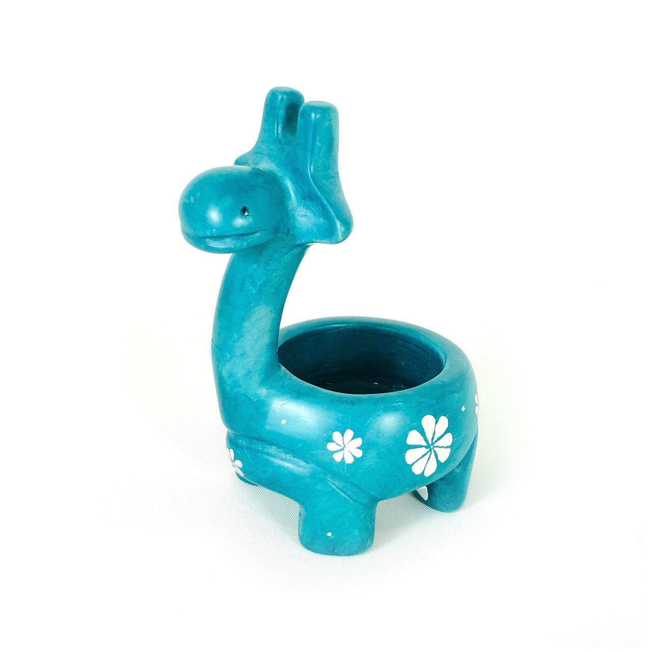 Turquoise Giraffe Tealight Holder- Soapstone La Vie Bien Turquoise Giraffe Tealight Holder- Soapstone