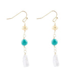 Turquoise Labradorite Elongated Earrings by Barse Jewelry