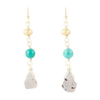 Turquoise Labradorite Elongated Earrings by Barse Jewelry