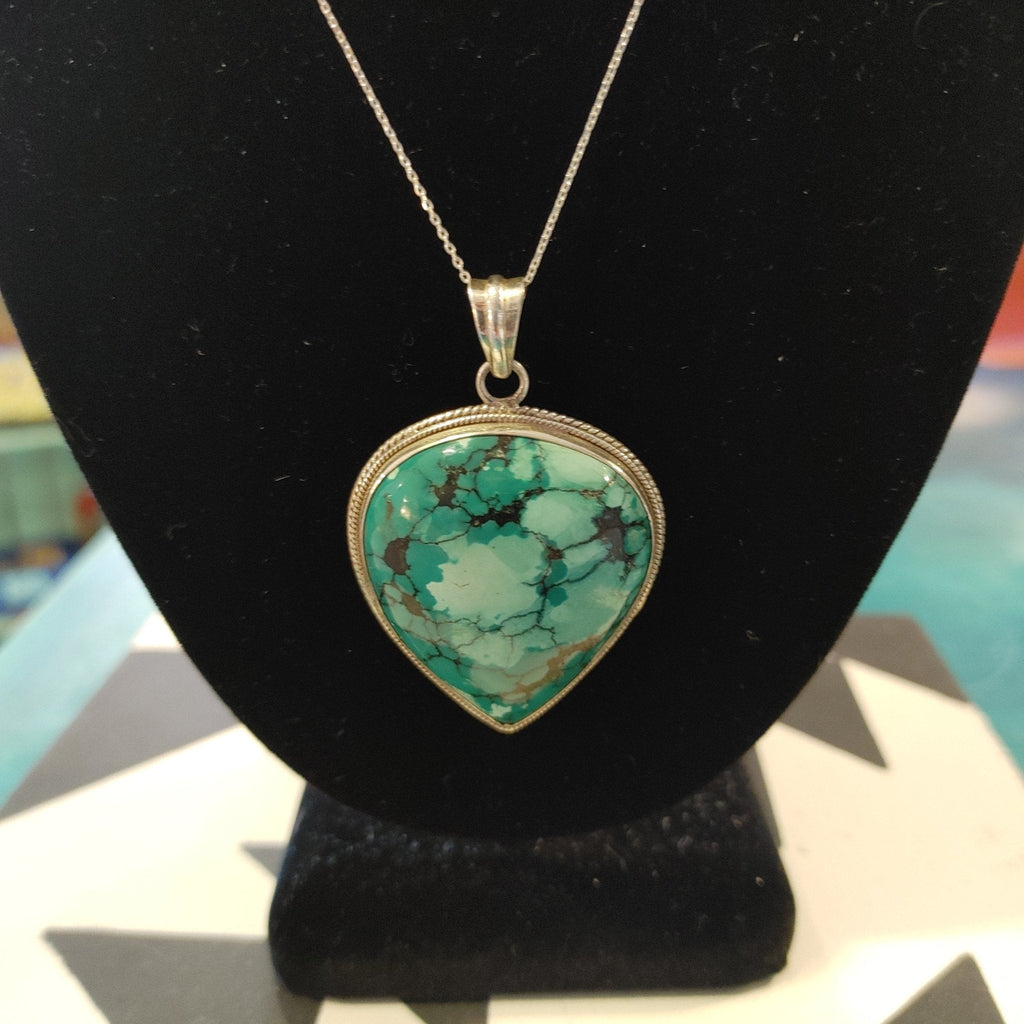 Turquoise Large Upside Down Teardrop Pendant Jewelry La Vie Bien Turquoise Large Upside Down Teardrop Pendant