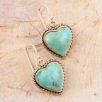 Blue Turquoise Rope My Heart and Golden Earrings by Barse Jewelry