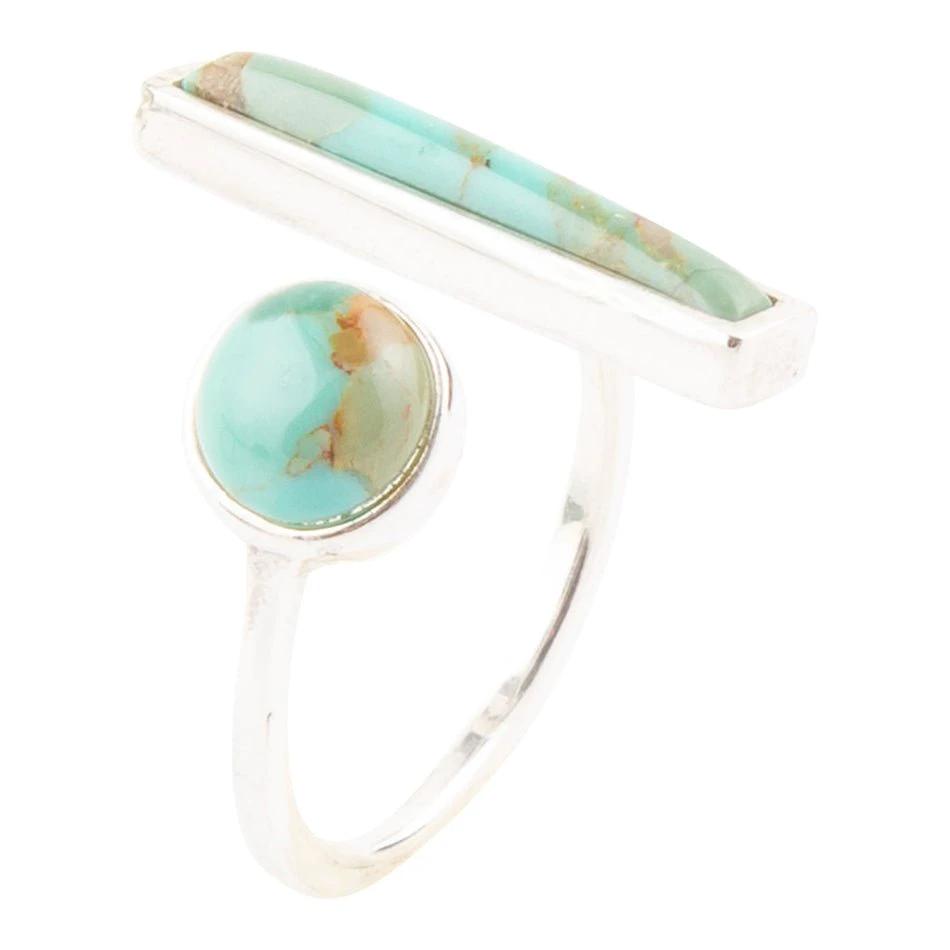Blue Turquoise Size Adjustable Sterling Silver Ring by Barse Jewelry