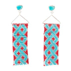 Turquoise Woven Seed Bead Earrings by Barse Jewelry