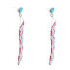 Turquoise Woven Seed Bead Earrings by Barse Jewelry