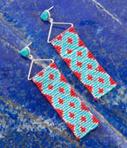 Turquoise Woven Seed Bead Earrings by Barse Jewelry