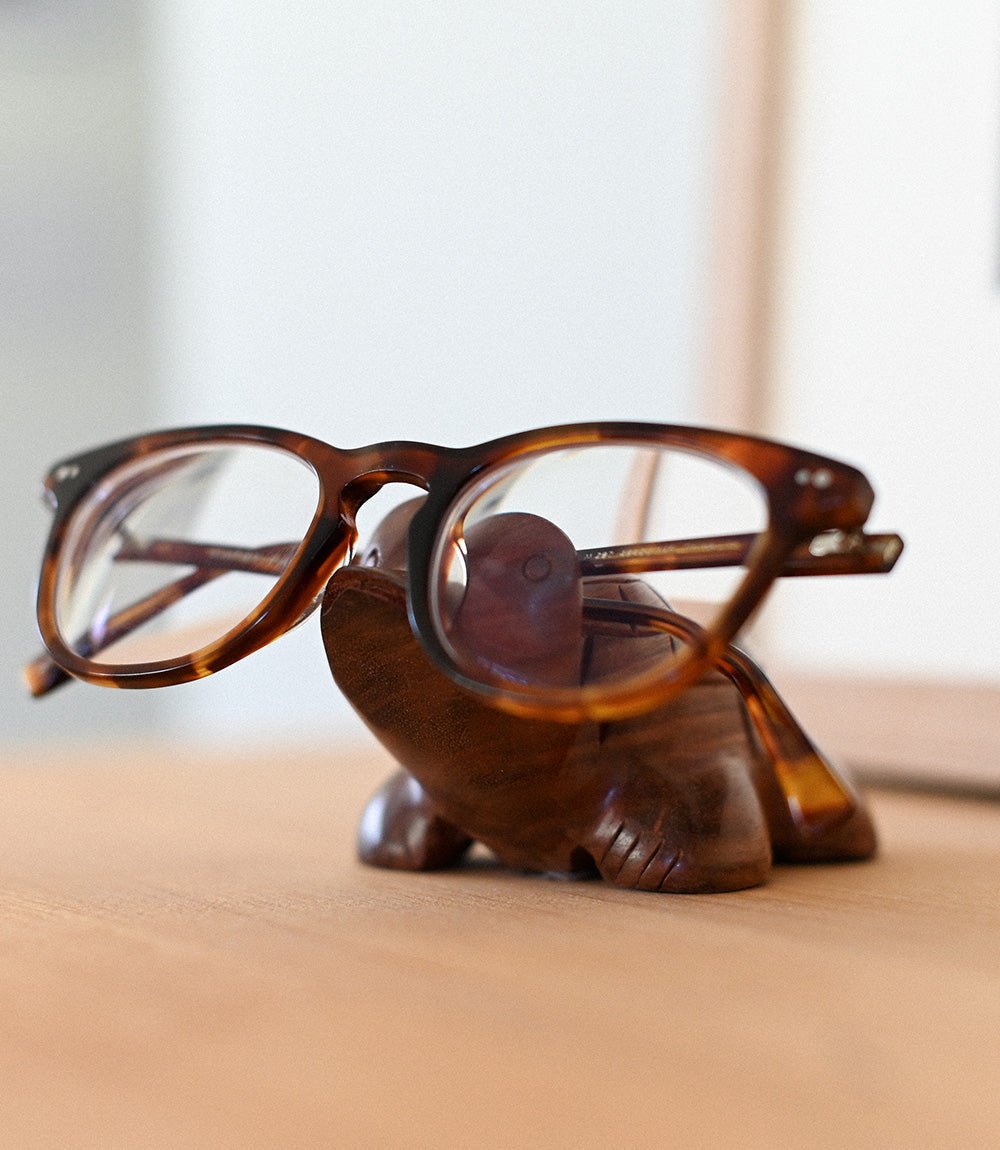 Turtle Eyeglasses Holder/Stand - Hand Carved Indian Rosewood HME stock line La Vie Bien Turtle Eyeglasses Holder/Stand - Hand Carved Indian Rosewood