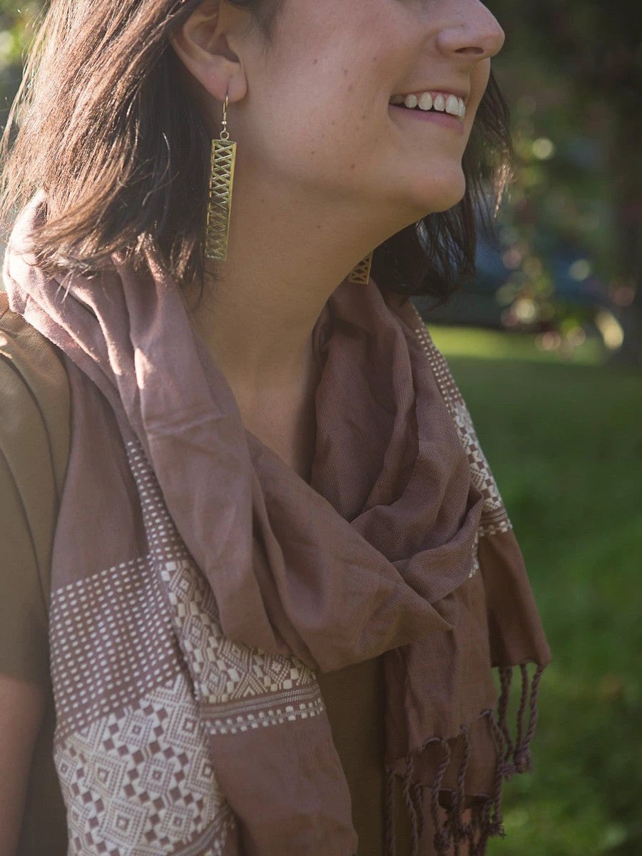 Tuyen Patterned Scarf - Mauve by Fair Anita