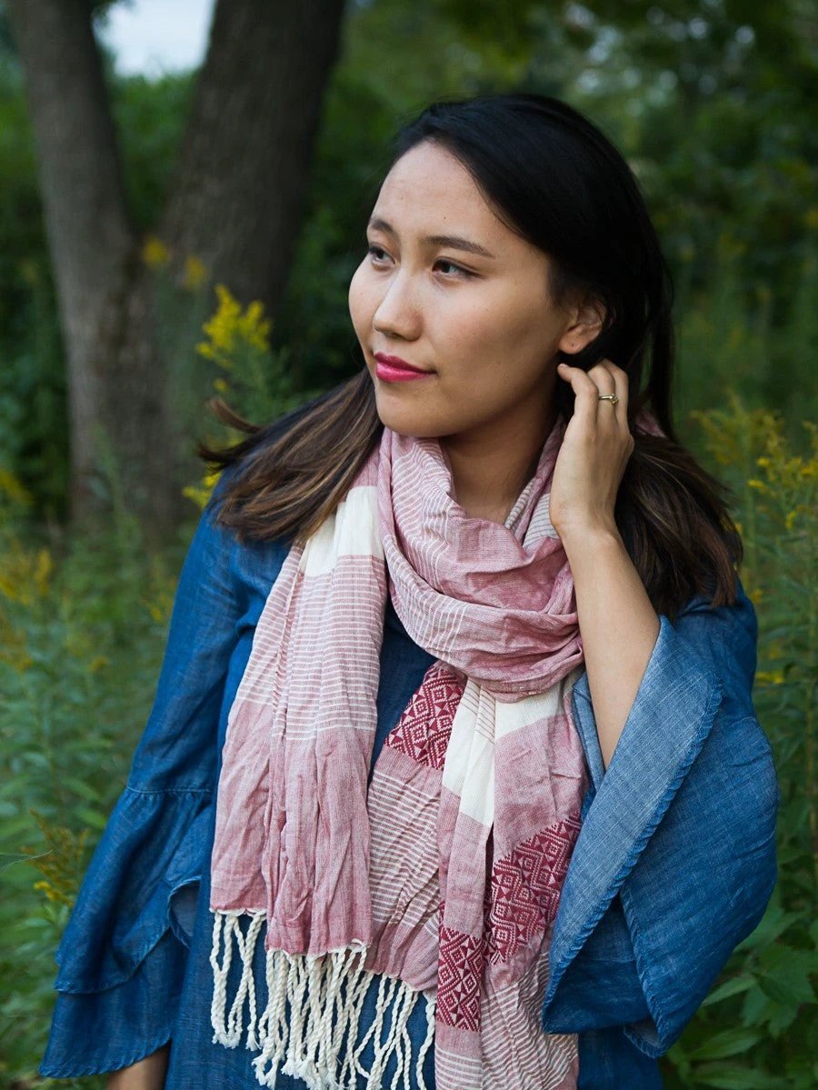 Tuyen Patterned Scarf - Pink by Fair Anita