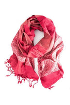 Tuyen Woven Patterned Scarf - Raspberry by Fair Anita