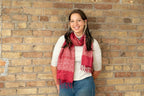 Tuyen Woven Patterned Scarf - Raspberry by Fair Anita
