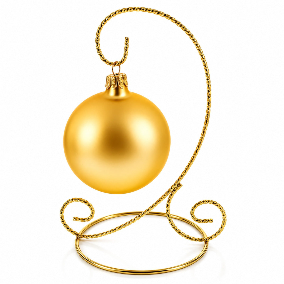 Twisted Wire Gold Metal Ornament Stand Display 7.2 Inches Ornament Stands La Vie Bien Twisted Wire Gold Metal Ornament Stand Display 7.2 Inches
