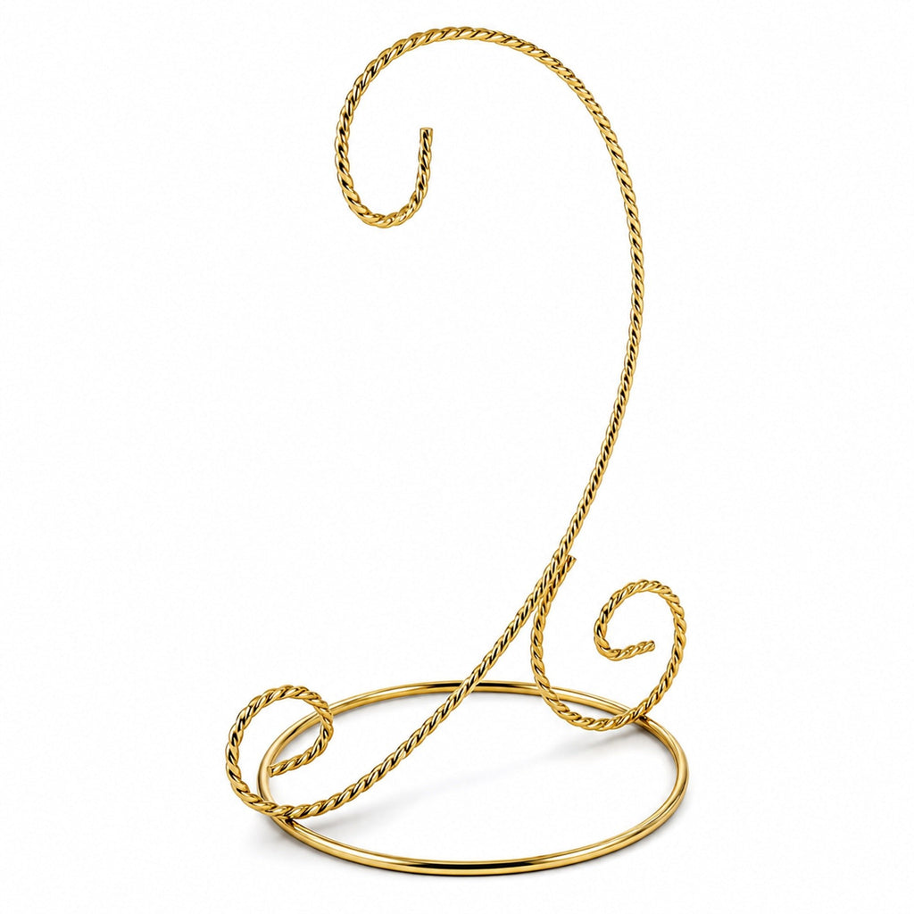 Twisted Wire Gold Metal Ornament Stand Display 7.2 Inches Ornament Stands La Vie Bien Twisted Wire Gold Metal Ornament Stand Display 7.2 Inches