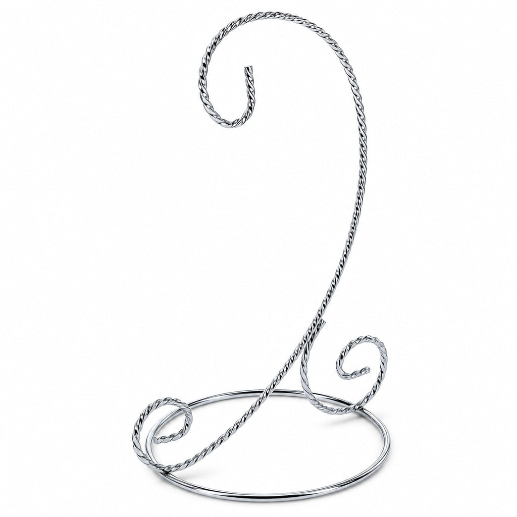 Twisted Wire Silver Metal Ornament Stand Display 7.2 Inches Ornament Stands La Vie Bien Twisted Wire Silver Metal Ornament Stand Display 7.2 Inches