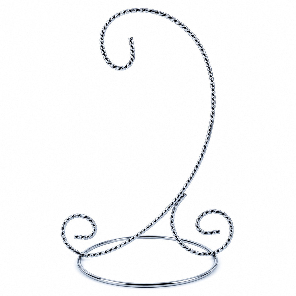Twisted Wire Silver Metal Ornament Stand Display 7.2 Inches Ornament Stands La Vie Bien Twisted Wire Silver Metal Ornament Stand Display 7.2 Inches