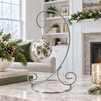 Twisted Wire Silver Metal Ornament Stand Display 7.2 Inches Ornament Stands La Vie Bien Twisted Wire Silver Metal Ornament Stand Display 7.2 Inches