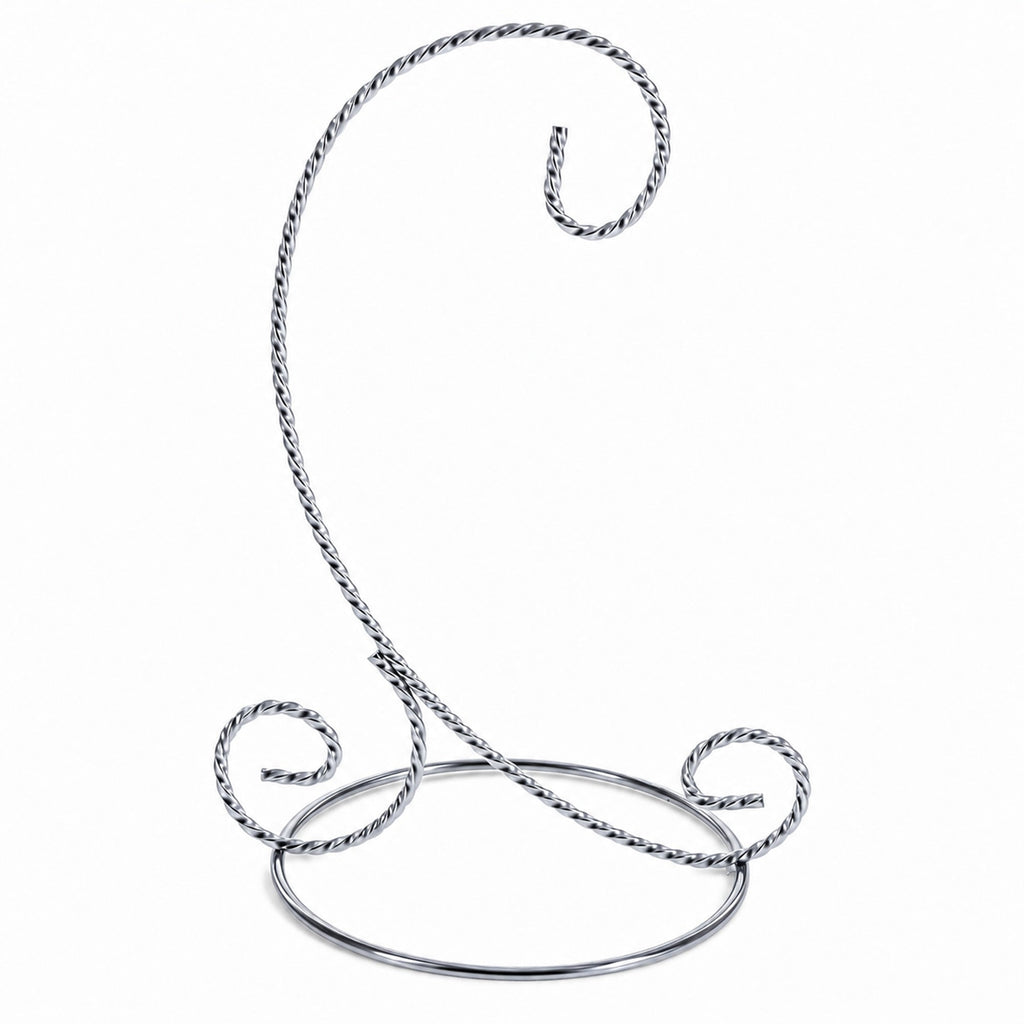 Twisted Wire Silver Metal Ornament Stand Display 7.2 Inches Ornament Stands La Vie Bien Twisted Wire Silver Metal Ornament Stand Display 7.2 Inches
