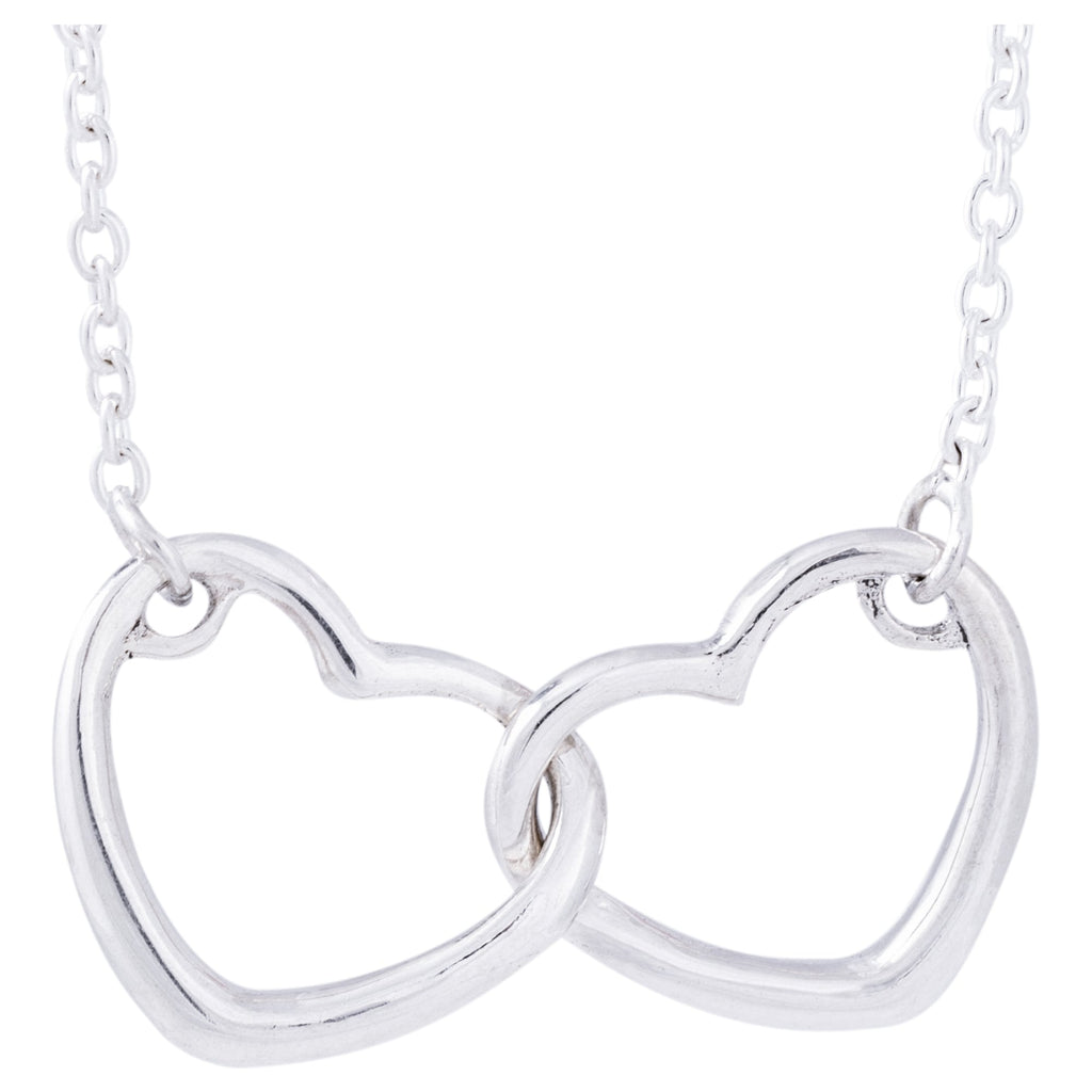 Two Hearts Sterling Silver Necklace Necklaces - Fine La Vie Bien Two Hearts Sterling Silver Necklace