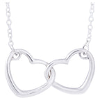 Two Hearts Sterling Silver Necklace Necklaces - Fine La Vie Bien Two Hearts Sterling Silver Necklace