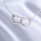 Two Hearts Sterling Silver Necklace Necklaces - Fine La Vie Bien Two Hearts Sterling Silver Necklace