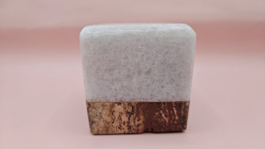 Two - Tone Onyx Tealight Holder – 2.4" Cube Candle Holder La Vie Bien Two - Tone Onyx Tealight Holder – 2.4" Cube