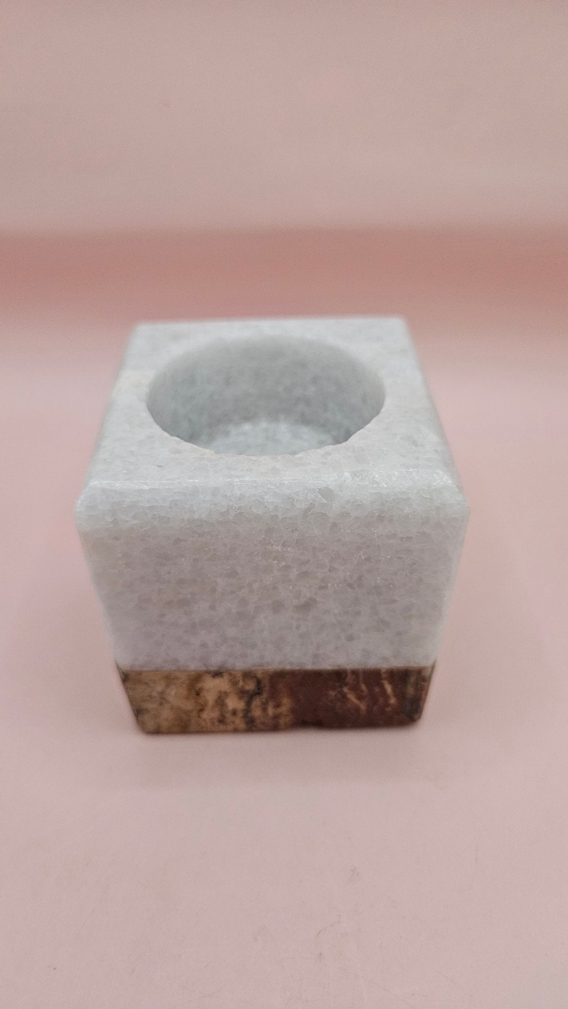 Two - Tone Onyx Tealight Holder – 2.4" Cube Candle Holder La Vie Bien Two - Tone Onyx Tealight Holder – 2.4" Cube