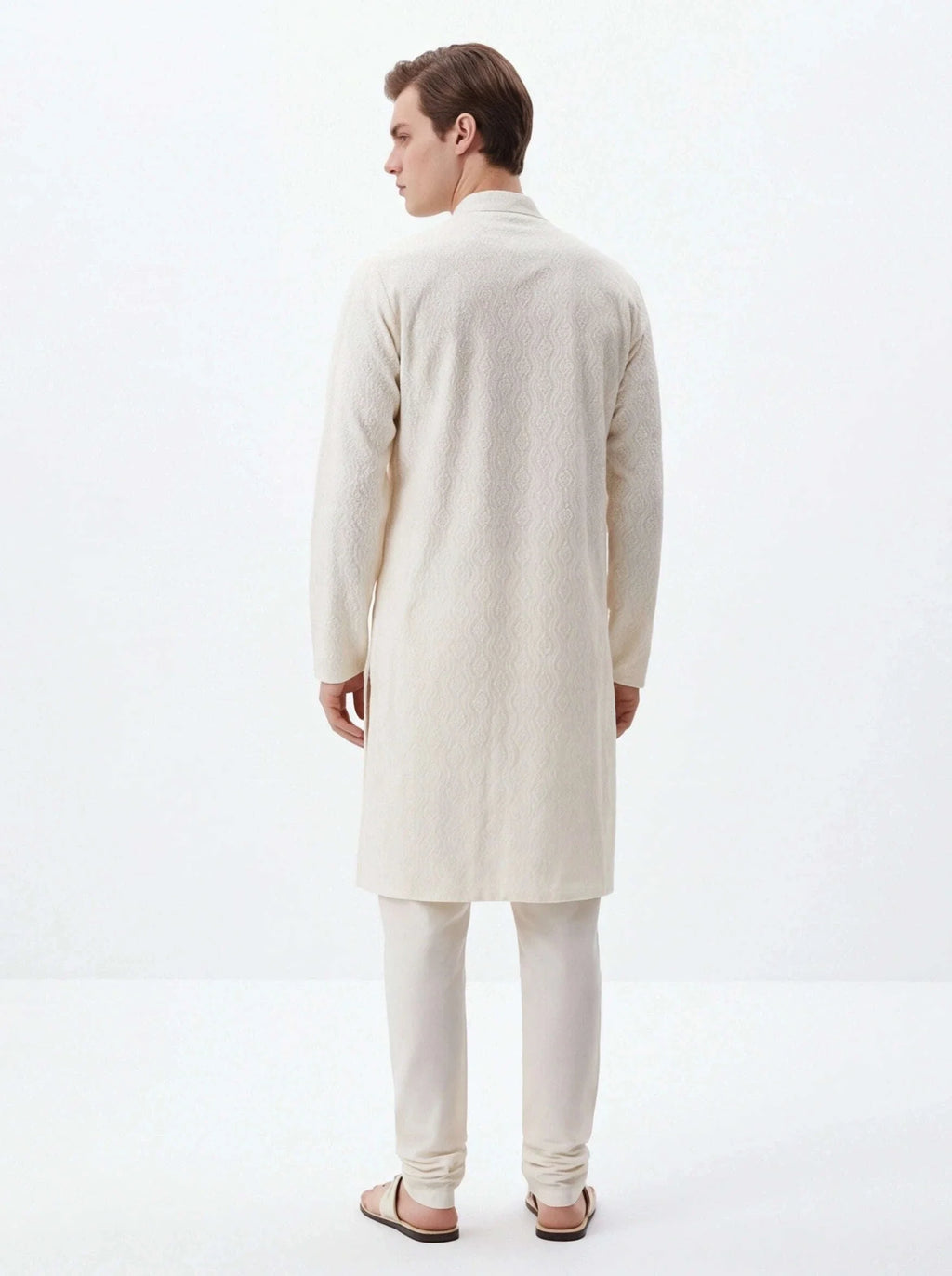 2071 - Off white chickankari kurta set