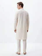 2071 - Off white chickankari kurta set