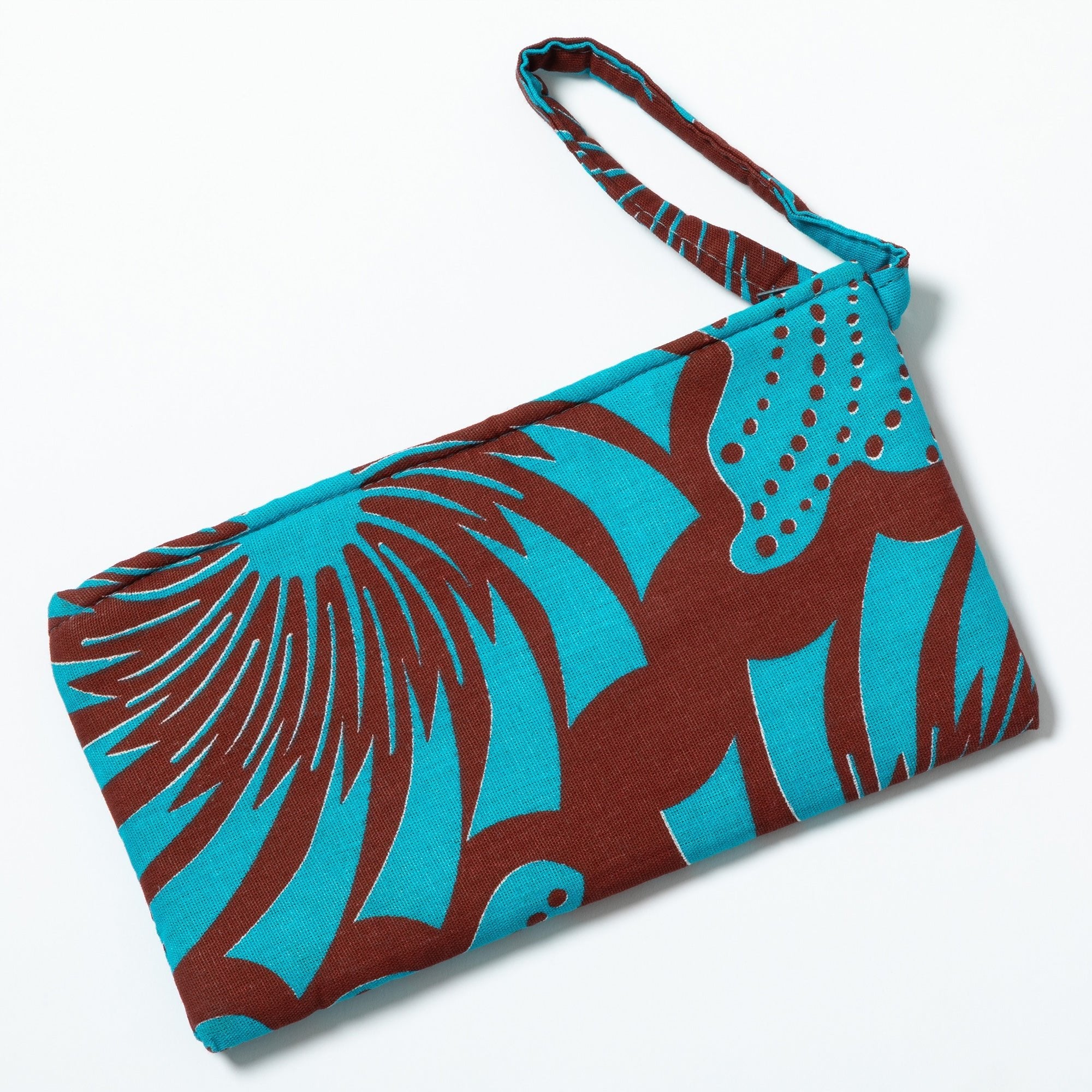 Ugandan Organic Waxcloth Wristlet Clutch & Wallets & Coin Bags La Vie Bien Ugandan Organic Waxcloth Wristlet